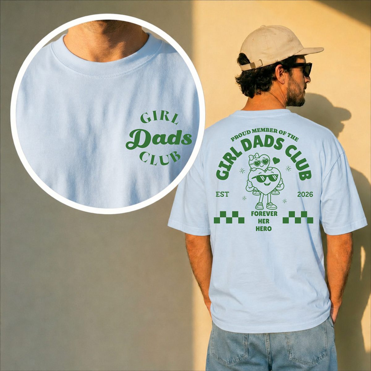 Girl Dads Club T-Shirt - Personalisiertes Papa Shirt