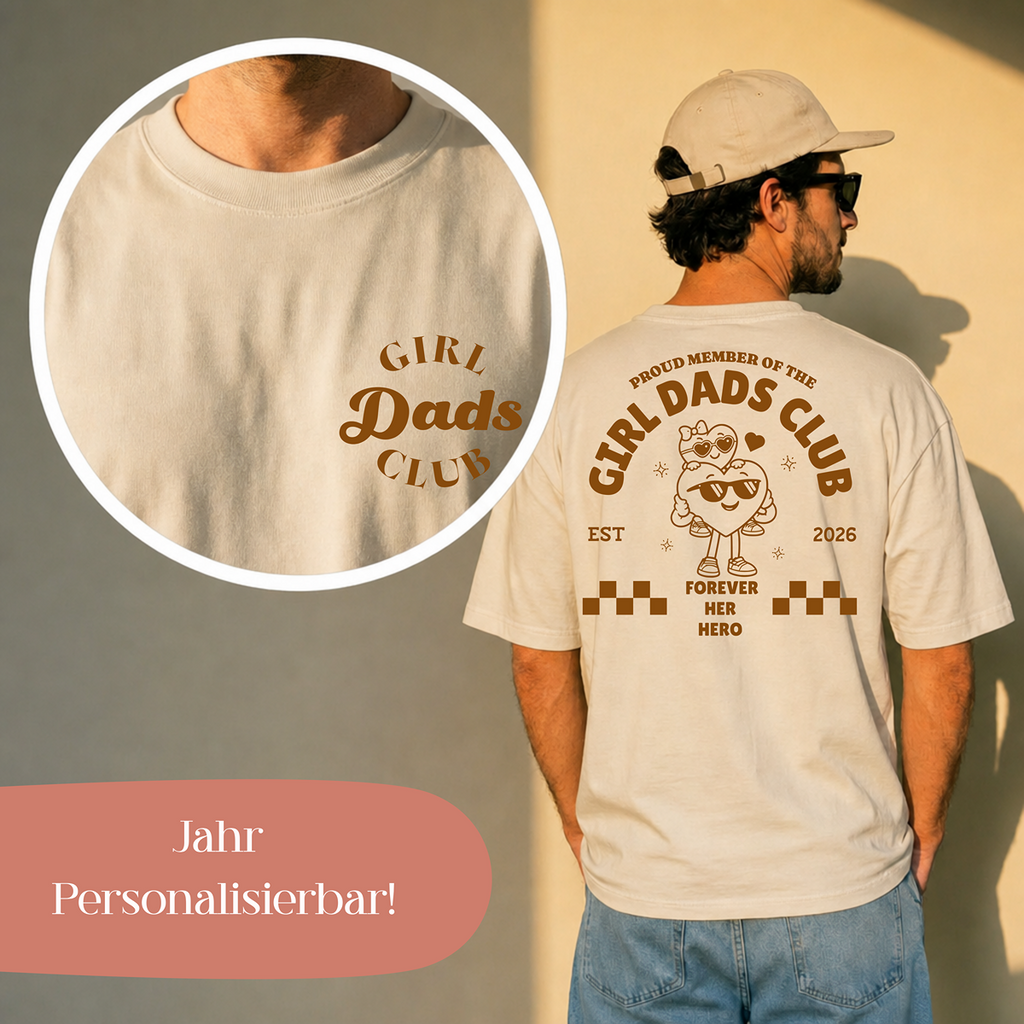 Girl Dads Club T-Shirt - Personalisiertes Papa Shirt