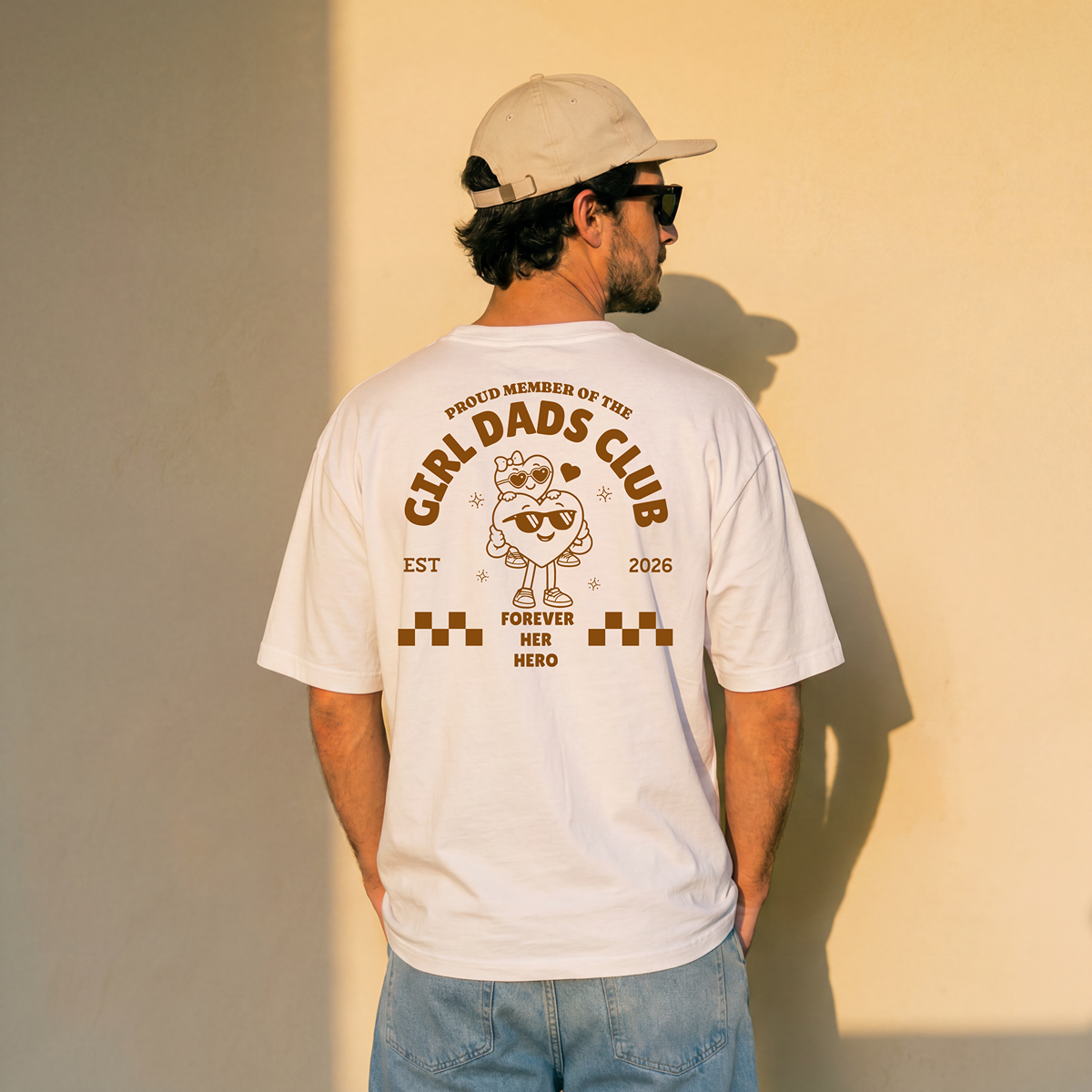 Girl Dads Club T-Shirt - Personalisiertes Papa Shirt