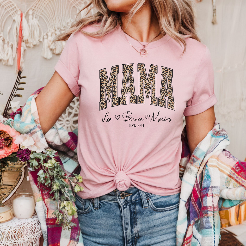 Personalisiertes Kuh Design Mama T-Shirt